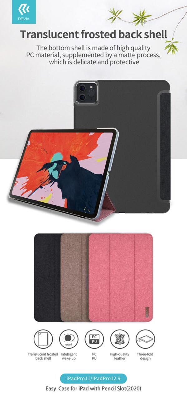 Cover in TPU con supporto pencil per iPad 11 Pro 2020 Nera