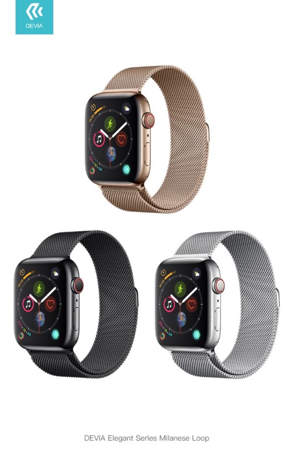 Cinturino per Apple Watch 4 serie 44mm Maglia Milano Gold