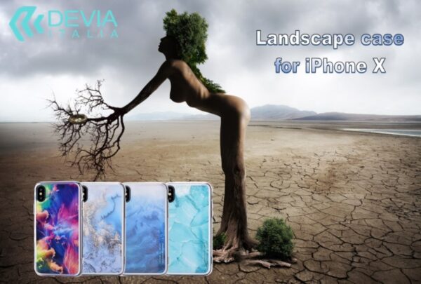 Cover Landscape serigrafata per iPhone X Gold