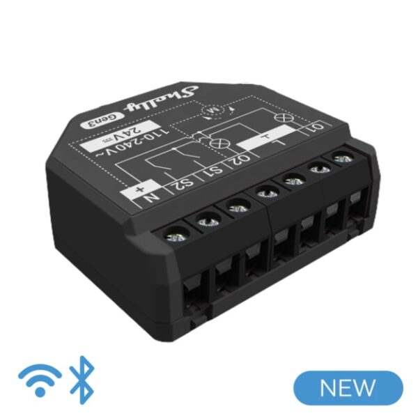 Shelly Plus 2PM Gen 3 - Smart Relay Tapparelle 16A AC/DC WiFi + PM