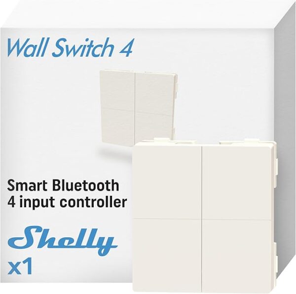 Shelly BLU Wall Switch 4 (Stand Alone) - Pulsante a muro senza fili 4 tasti