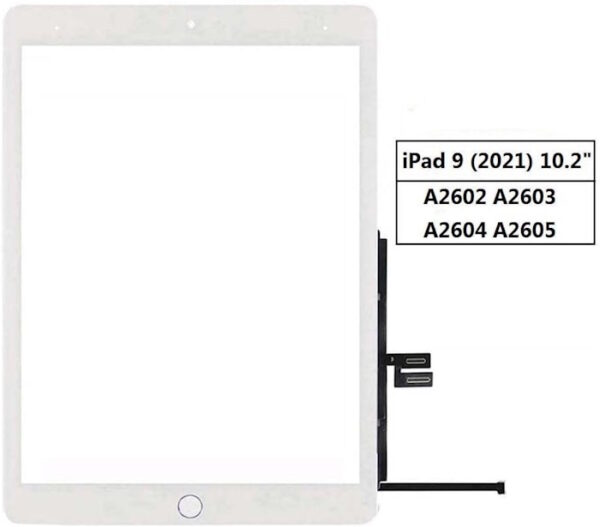 Touch per iPad 9 10.2'' con pulsante Home A2602 A2603 Bianco