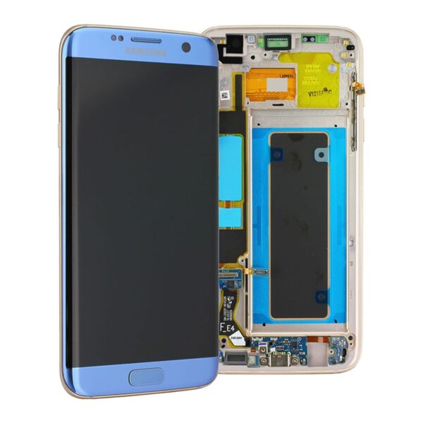 LCD + TOUCH PER GALAXY S7 EDGE ORIGINALE BLU GH97-18533G