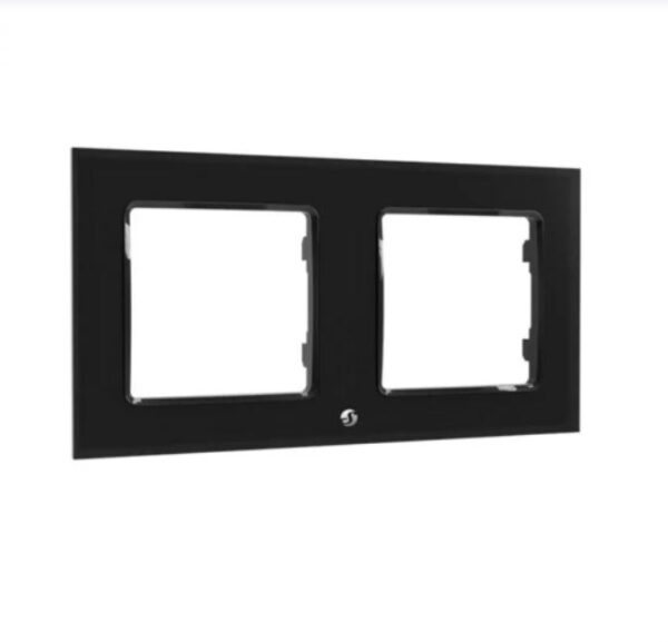 Shelly Wall Frame 2 - Placca interruttore da parete nera doppia