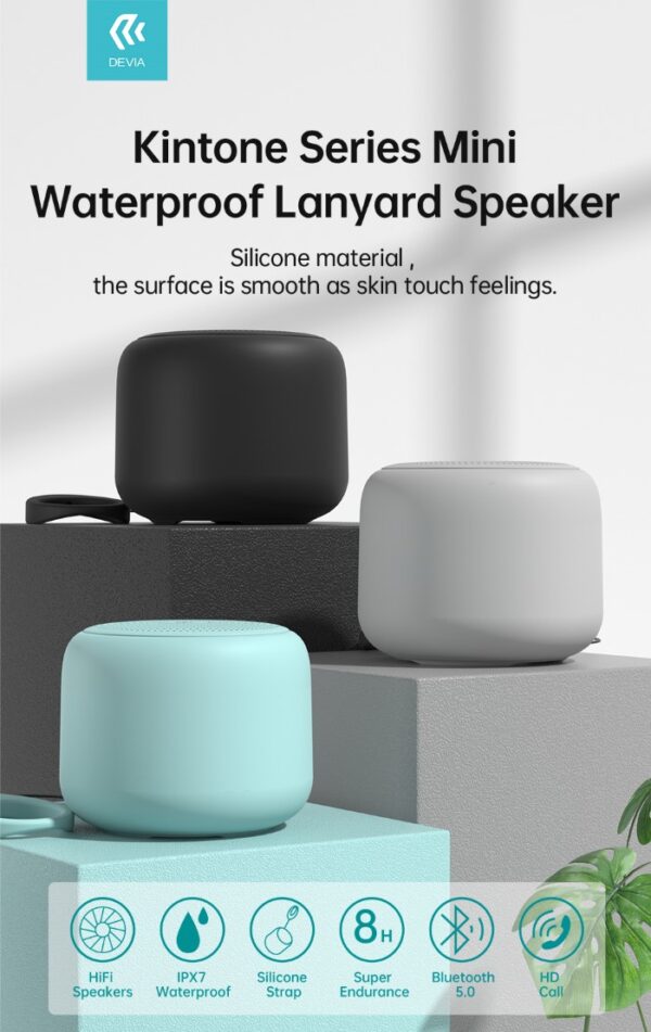 Altoparlante Bluetooth 5,0 5W in silicone Waterproof Nero