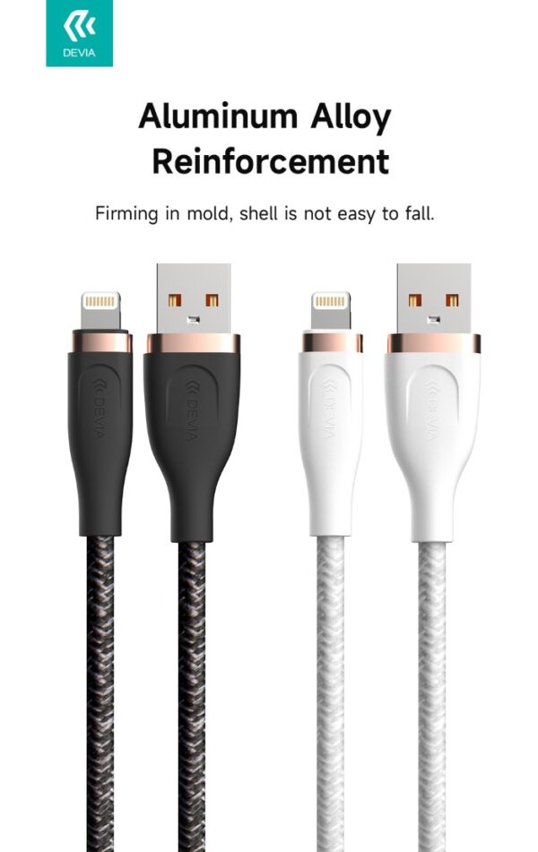 Cavo Intrecciato da Usb a Lightning 2,4 A, 1,5 Metri Bianco