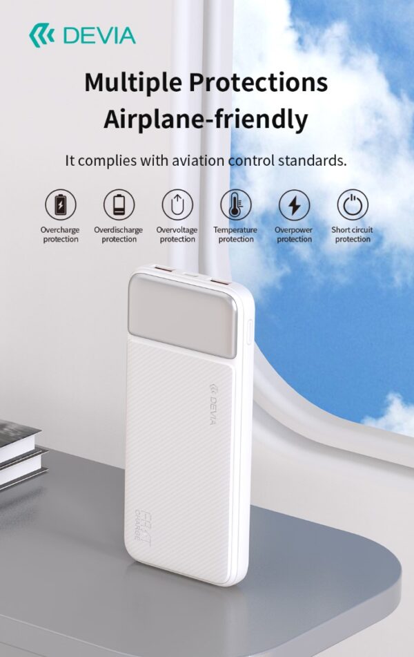 Power bank completamente compatibile 22,5 W con display digitale 10000 mAh Bianc