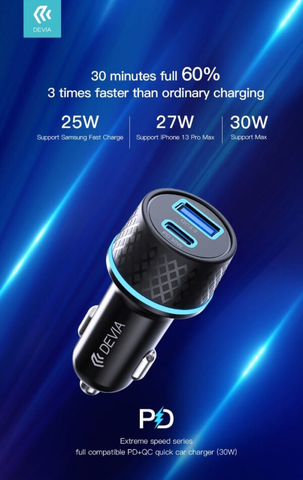 Carica Batterie Rapido slim 2 USB 52.5W da auto 12-24 Volt