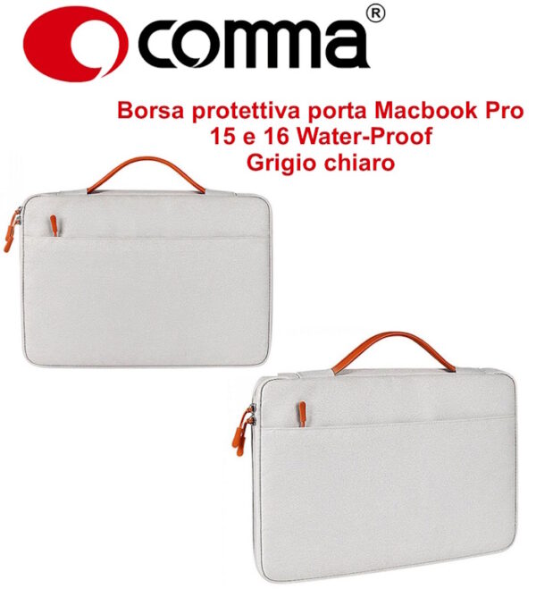 Borsa protettiva Macbook Pro 15.4 e 16 Water-Proof Grigia