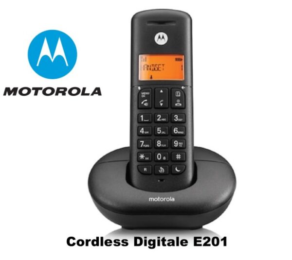 TELEFONO CORDLESS E201 MOTOROLA NERO