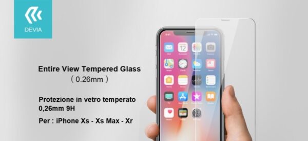 Pellicola protezione in vetro temperato per iPhone Xr 6.1