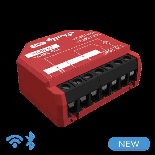 Shelly 1PM Gen3 - Smart Relay 16A  AC/DC WiFi/BT PM