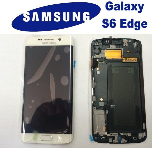 LCD + TOUCH ORIGINALE PER GALAXY S6 EDGE BIANCO GH97-17162B