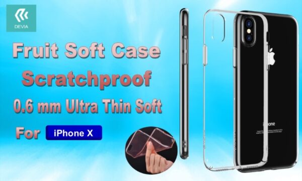 Cover Fruit Soft 0,6mm Anti Graffio 4H iPhone X Trasparente