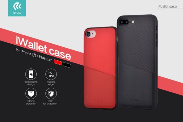 Cover Devia iWallet con Tasca per iPhone 7 & 8 Nera